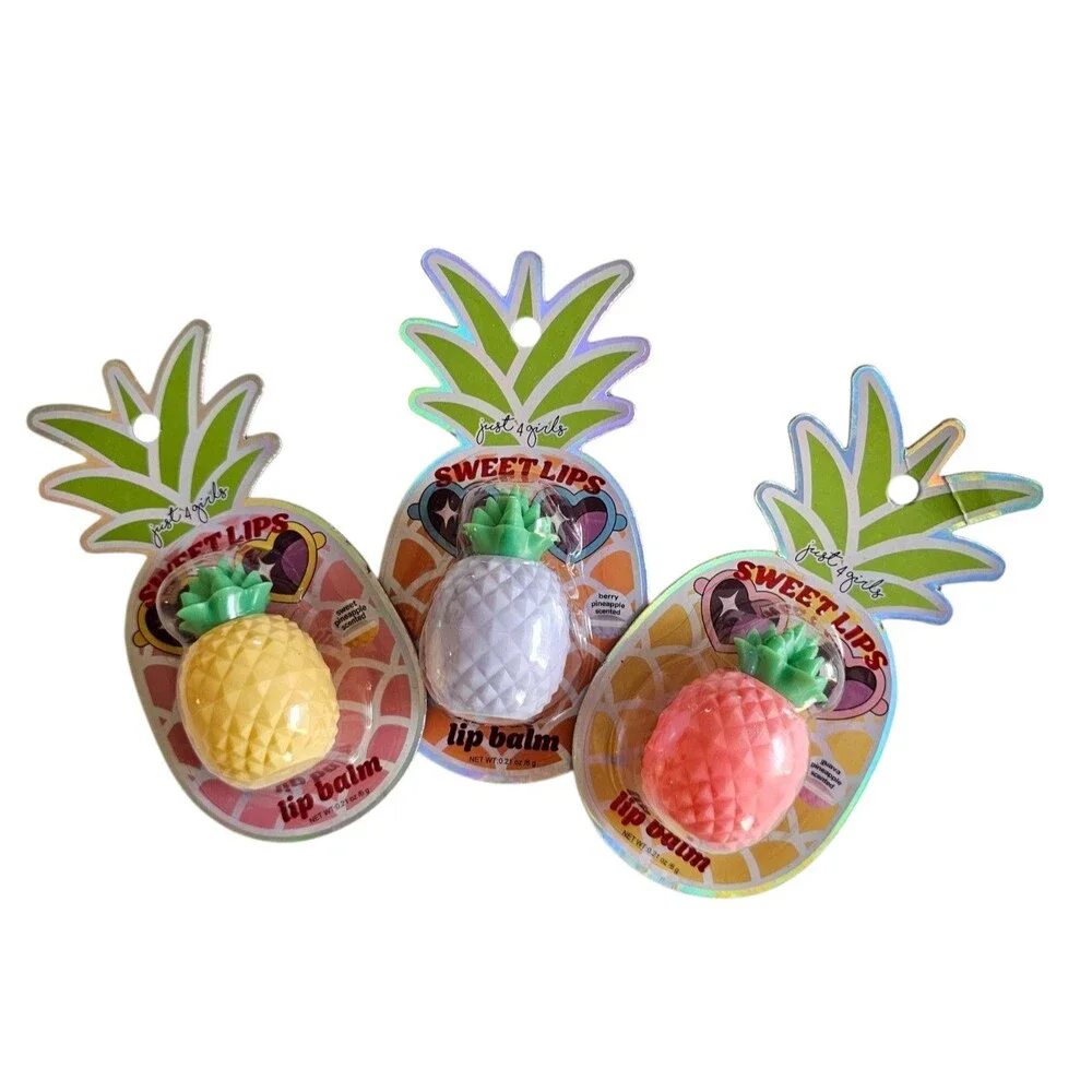 Just 4 Girls Sweet Lips Lip Balm PINEAPPLE- GUAVA- BERRY Lot Of 3